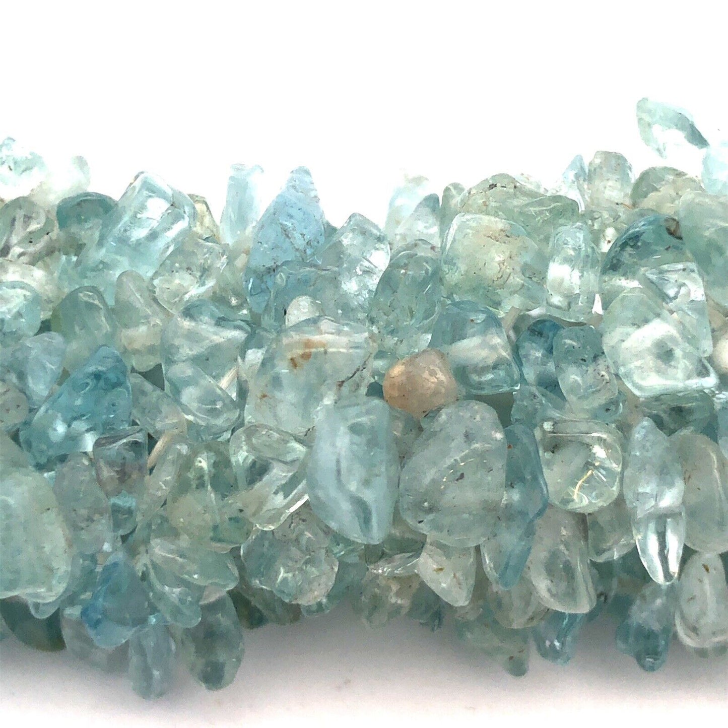 Estate Aquamarine Beaded Protective Communication Healing Stretchable Bracelet