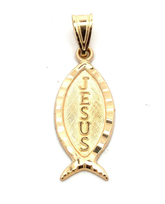 Designer Michael Anthony 14K Yellow Gold Jesus Fish Ichthys Pendant