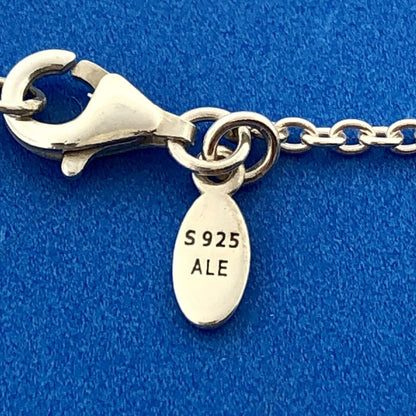 PANDORA 925 Sterling Silver CZ Light As A Feather Necklace w/Murano Glass Charm