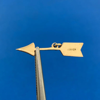 Designer LGB 10K Yellow Gold Arrow Charm Pendant