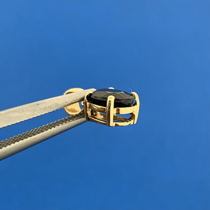 10K Yellow Gold Oval Blue Sapphire Charm Pendant
