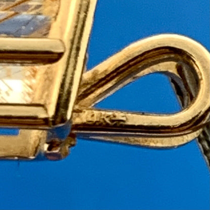 Mystical 14K Yellow Gold Golden Reticulated Quartz Well Being Statement Pendant