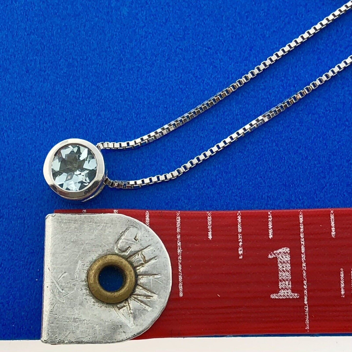 Designer STS 925 Sterling Silver 19" Box Chain Round Cubic Zirconia CZ Necklace