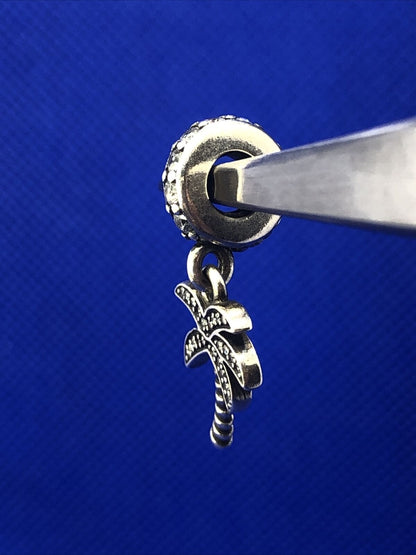 Pandora ALE 925 Sterling Silver Cubic Zirconia CZ 791540 Palm Tree Dangle Charm