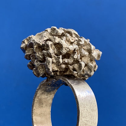 Artisan 925 Sterling Silver Free Form Modernist Nugget Ring