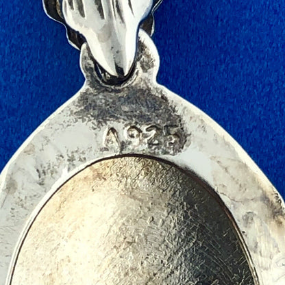 Vintage 925 Sterling Silver Two Toned Floral Etched Oval Locket Pendant