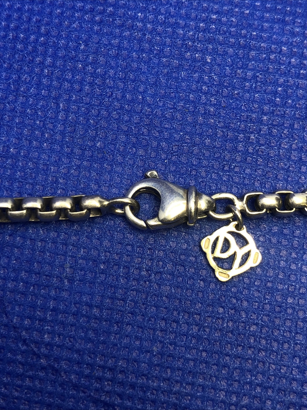 Designer David Yurman 925 Sterling Silver 14K Gold 22.5 Inch Box Chain Necklace