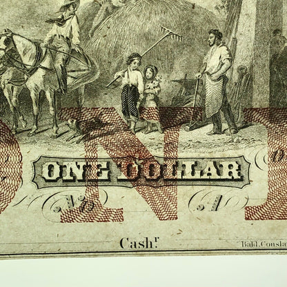 1850 $1 The Sussex Bank Newton New Jersey Obsolete Remainder Currency Note
