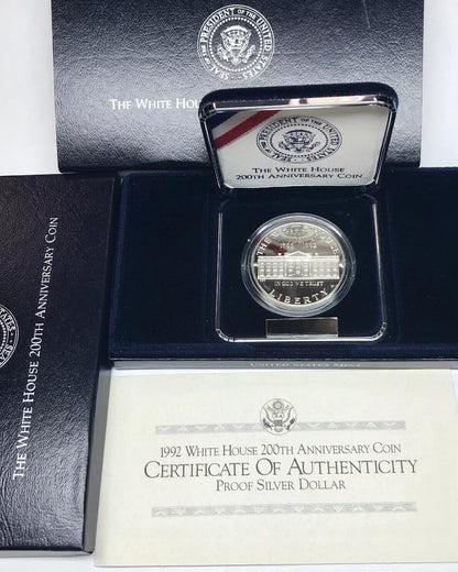 1992 W White House 200th Anniversary Commemorative Proof Silver Dollar OMP/COA