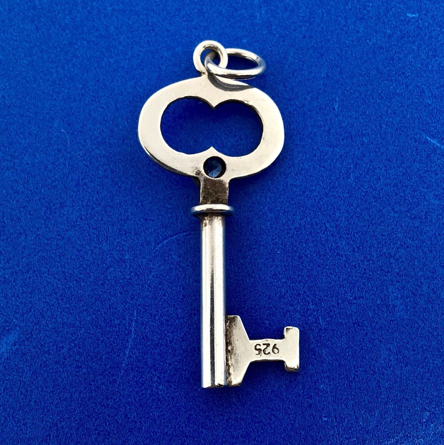 Retro 925 Sterling Silver Cubic Zirconia CZ Key To My Heart Pendant