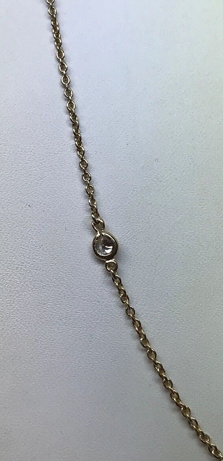 FAS Vermeil Sterling Silver 925 Round Cubic Zirconia CZ Station Necklace