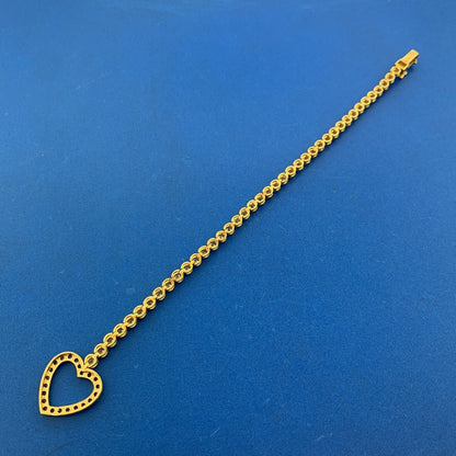 Joan Rivers Gold Tone Love Struck Crystal Heart Bracelet