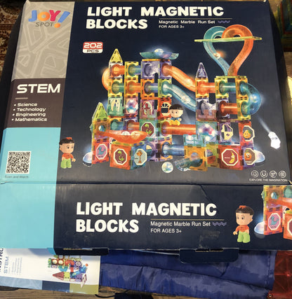 Light Magnetic Blocks 3D Tiles Marble Run Set MagnaTile Stem Learning Toy