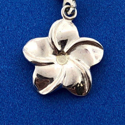 Jacmel Mauritius JCM Sterling Silver Flower Peony Plumeria Drop Dangle Earrings