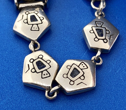 Stone Age Native American Artisan Sterling Silver 925 MOP Bracelet Watch