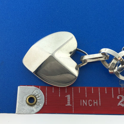 Retired Mignon Faget 925 Sterling Silver Limited Valentine's 3D Heart Necklace