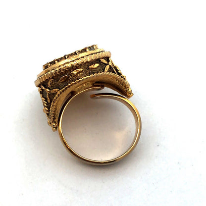 1960's Corday Rare Gold Tone Unicorn In Captivity Perfume Bracelet Ring 2 Pc Set