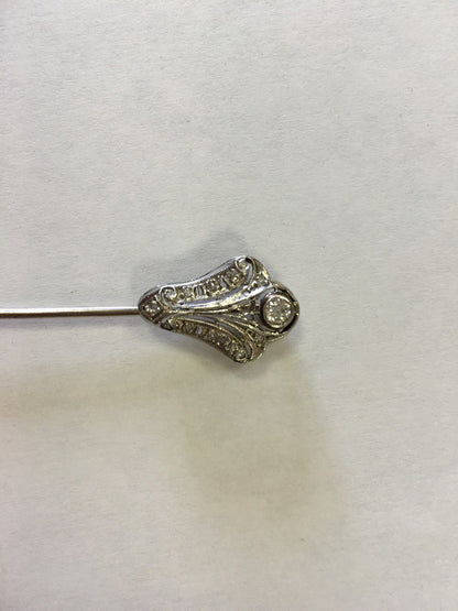 Vintage Art Deco Platinum Diamond Stick Pin .25tcw 1/4