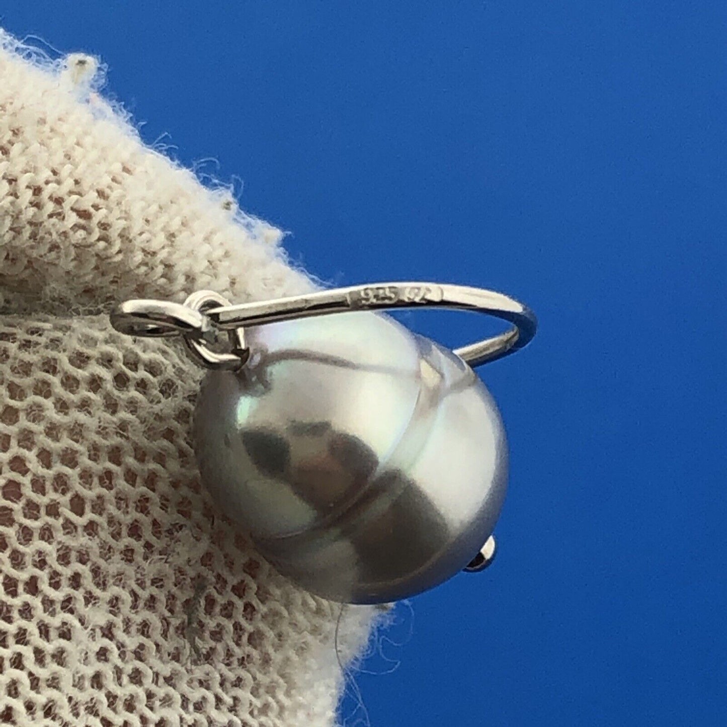 Honora Collection 925 Sterling Silver Oval Grey Pearl Drop Dangle Earrings