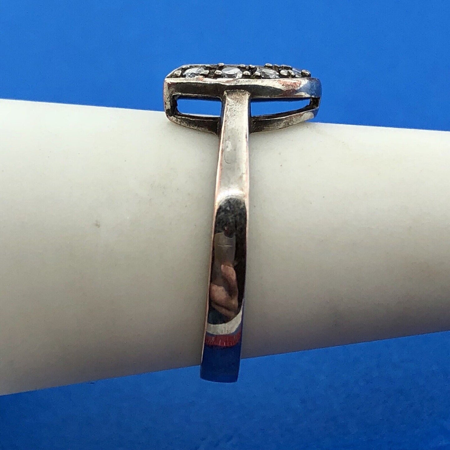 Designer Sterling Silver 925 Cubic Zirconia CZ Horseshoe Good Luck Fashion Ring