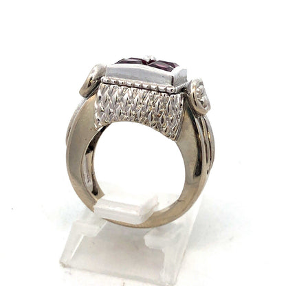 Goldman Kolber GK 14K White Gold 925 Silver 2 Insert Spinel Interchangeable Ring