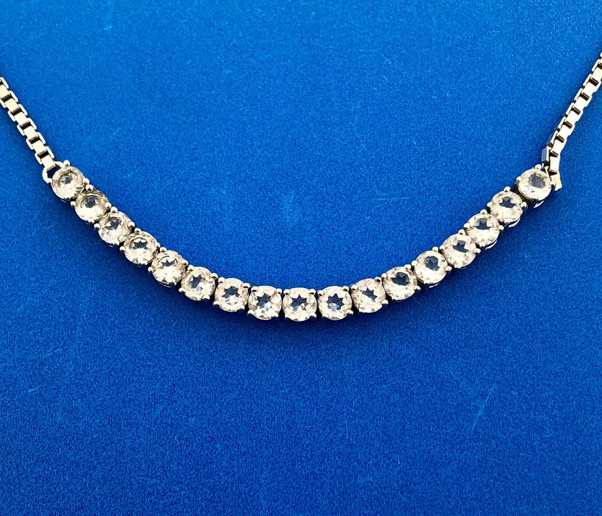 Designer 925 Sterling Silver Cubic Zirconia Adjustable Lariat Tennis Bracelet