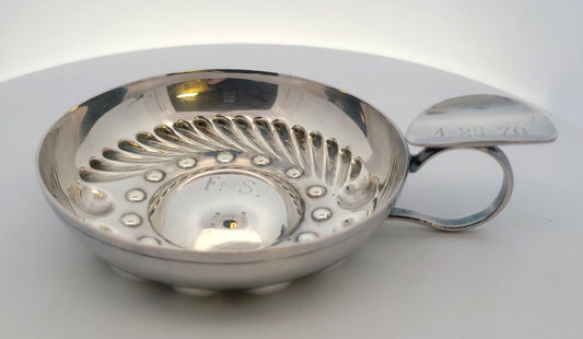 Christolfe Silver Plate Gallia Collecion Sommelier Tastevin  Barware Tasting Cup