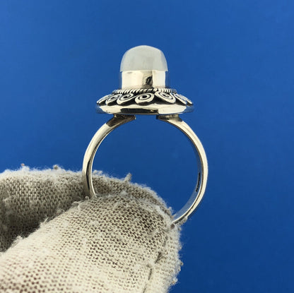 Designer D Paulus DP Sterling Silver Rainbow Moonstone Statement Cocktail Ring