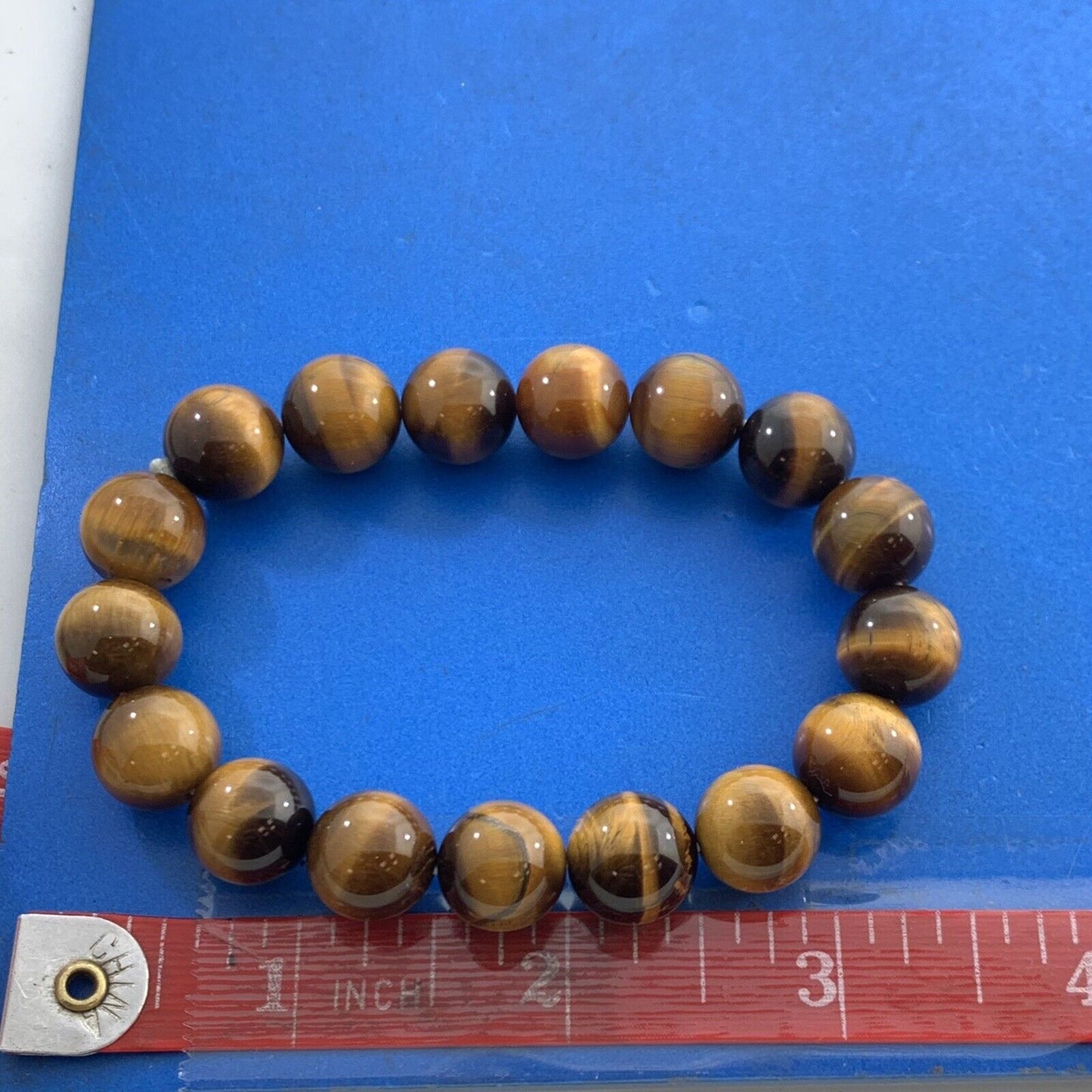 Tiger's Eye 12 MM Ball Beads Stretchable Statement Bracelet