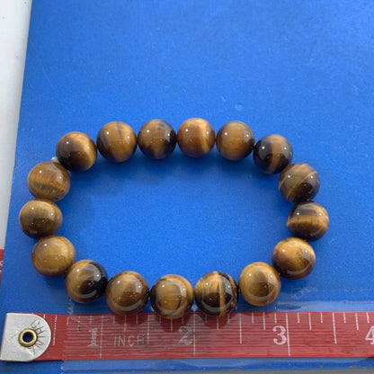 Tiger's Eye 12 MM Ball Beads Stretchable Statement Bracelet