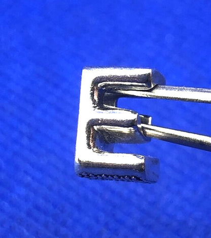 Pandora ALE 925 Sterling Silver Letter E Alphabet Bracelet Slide Charm 797459