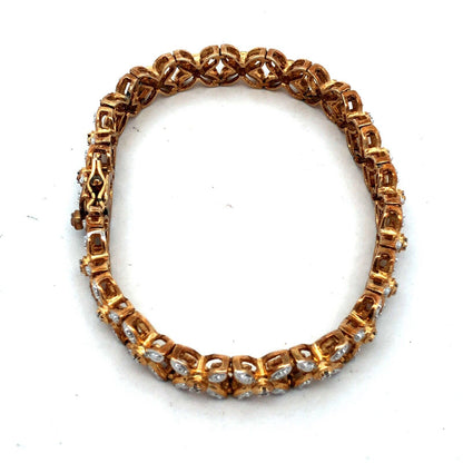 Designer 925 Sterling Silver Vermeil Gold Tone Diamond X And O Tennis Bracelet