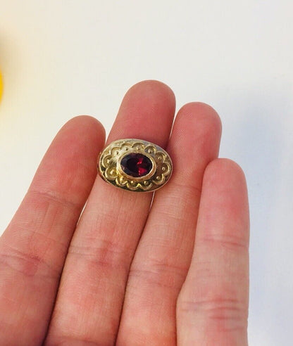 14k Yellow Gold Pink Tourmaline Slide Charm Pendant