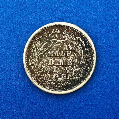 1872 P Silver Seated Half Dime 5c Better Key Nice Rainbow Toning Type Coin