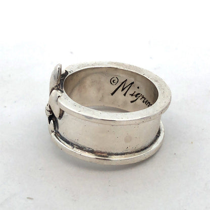 925 Sterling Silver Mignon Faget Louisiana Coll Fleur De Lis Wide Band Ring