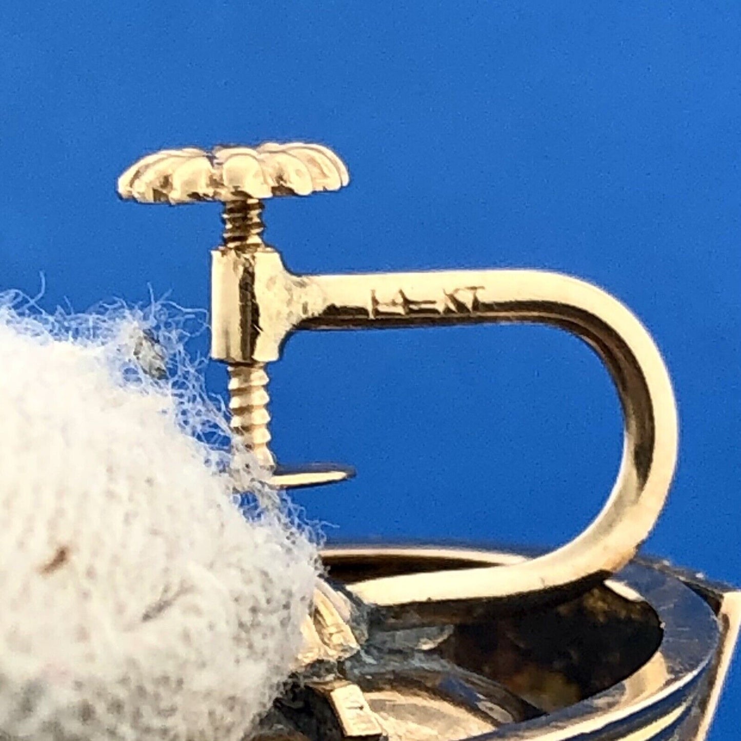 Art Deco Art Nouveau 14K Yellow Gold Black Enamel Modernist Linear Ball Earrings