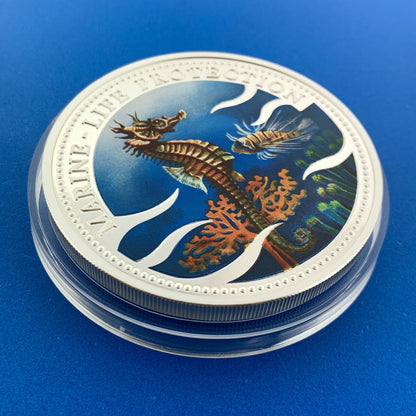 1995 Republic Palau $20 5 Oz Silver Marine Life Colorized Proof Coin Low Mntg