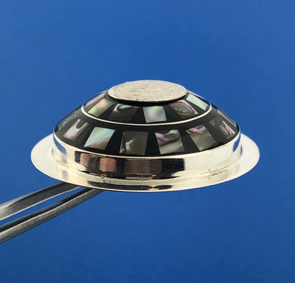 Dominique Dinouart DDD Mexico 925 Sterling Silver Abalone Onyx Inlay Pendant