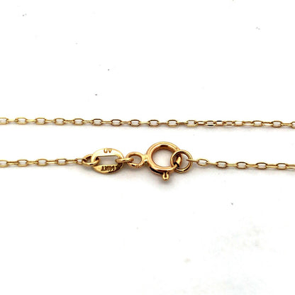 Designer 14K Yellow Gold Round Diamond Solitaire Pendant Chain Necklace