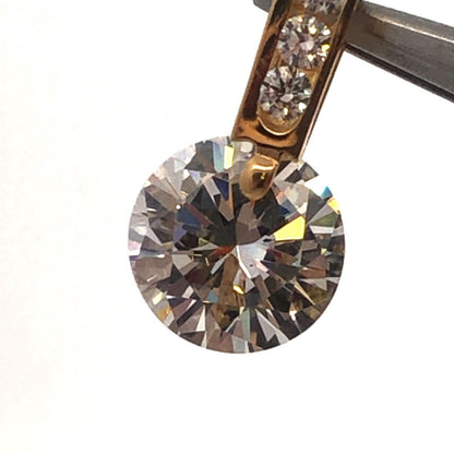 Designer 14K Yellow Gold Cubic Zirconia CZ W/Accents Statement Drop Pendant