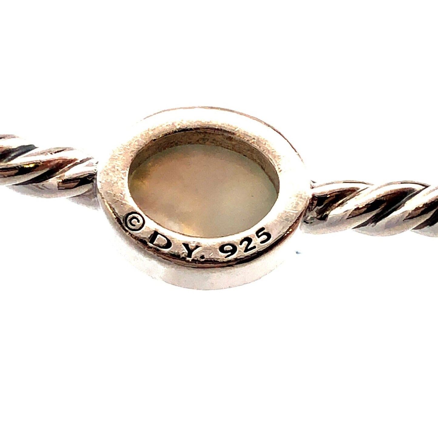 925 Sterling Silver David Yurman Classic Cable Moonstone Station Bracelet