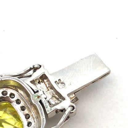 Designer 925 Sterling Silver Princess Green CZ Round White CZ Tennis Bracelet