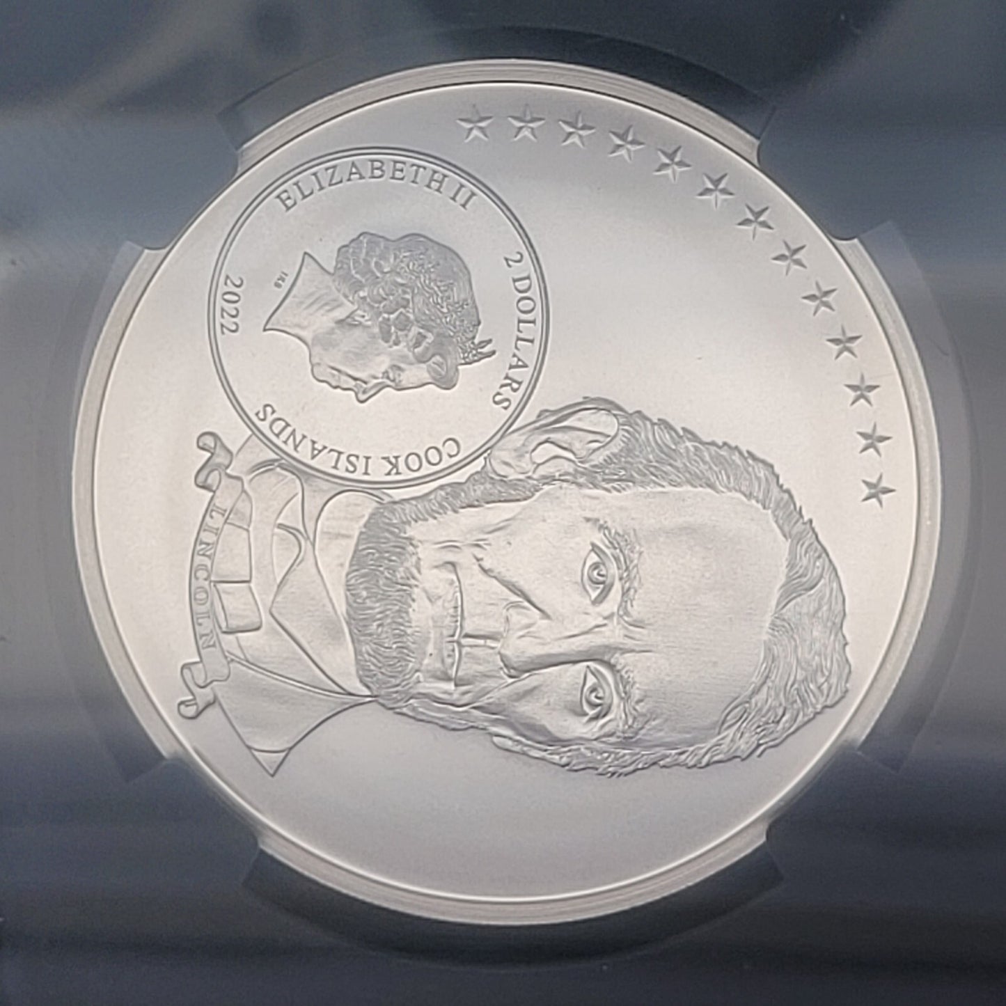 2022 $2 Cook Islands NGC MS70 1/2oz .999 Silver Life of Lincoln Friendship Coin