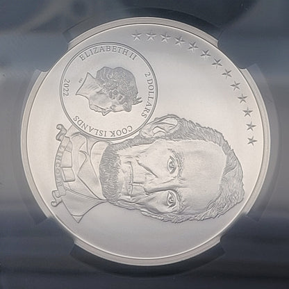 2022 $2 Cook Islands NGC MS70 1/2oz .999 Silver Life of Lincoln Friendship Coin