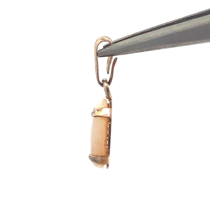 Vintage 14K Yellow Gold Oval Opal October Birthday Sweetheart Pendant