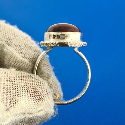 Fabulous Sterling Silver Oval Red Jasper Rejuvenation Statement Ring
