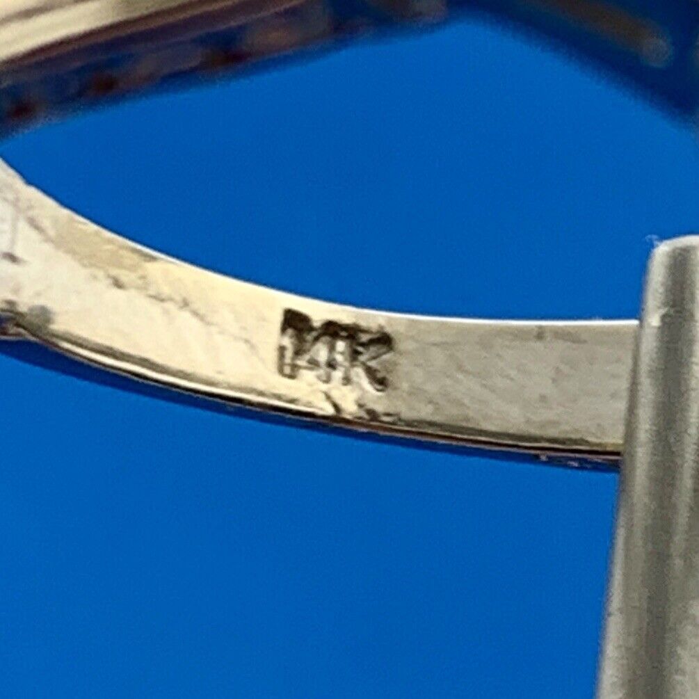 Designer 14K White Gold Oval Ruby Diamond Trillion Accented July Cocktail Ring