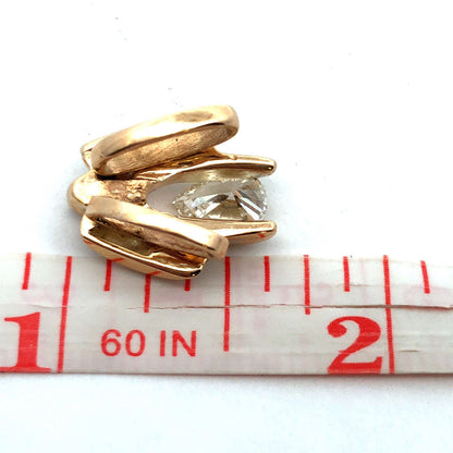 Designer 14K Yellow Gold Pear Diamond Round Diamond Accented Statement Pendant