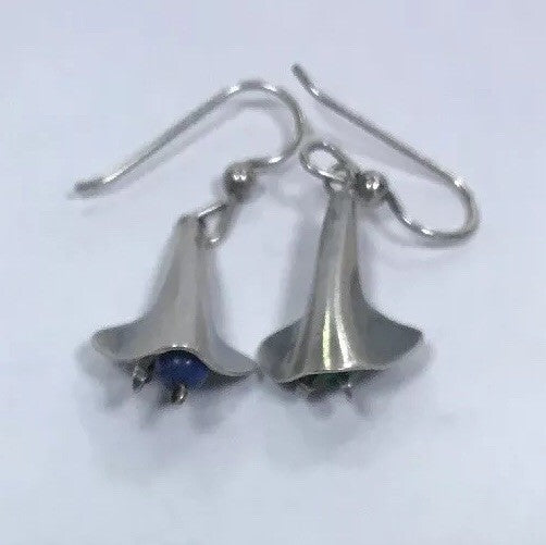 Artisan Sterling Silver 925 Maw Maw Sit Sit Calla Lily Drop Dangle Earrings