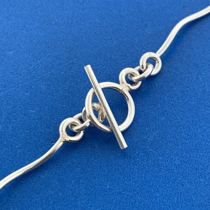 Stunning Mexican Sterling Silver 925 Hammered Square Dangle Charm 17" Necklace